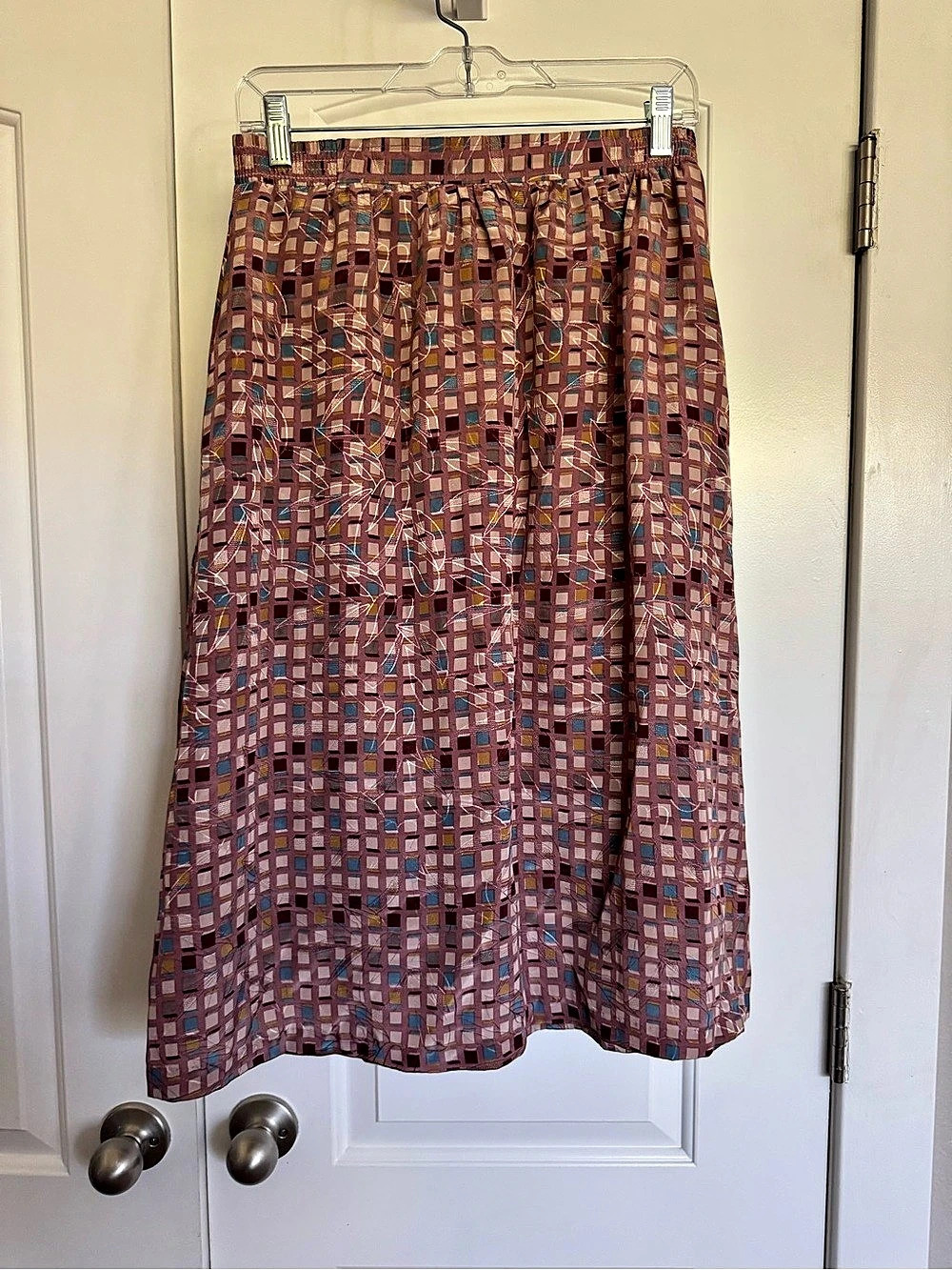 vintage 80s Pierre Lamonte Geometric Print midi skirt